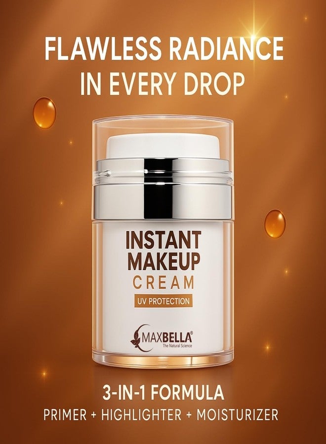 MaxBella Instant Makeup & Spot Coverage Cream | 3-in-1 Primer, Highlighter & Moisturizer | Niacinamide Enriched | Waterproof, Long-Lasting, UV Protection | 45g (LightLumi) - Image 4
