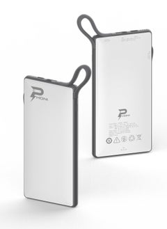 Phoni Phoni 6 in 1 Power Station 10,000 mAh with Built-in Cable to Charge Multiple Devices - White  - Image 2