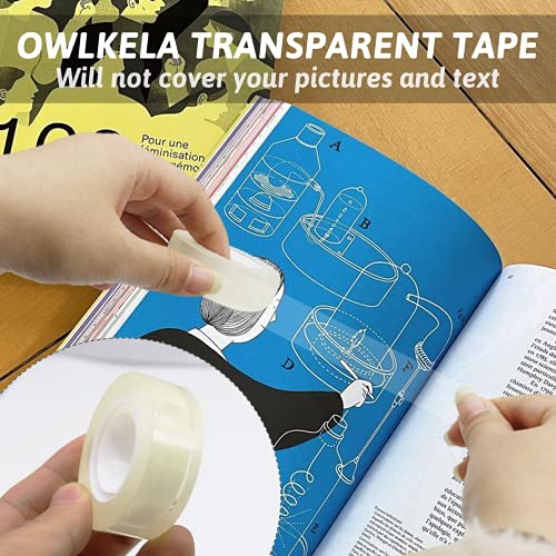 OWLKELA 12 Rolls Transparent Tape Refills, Clear Tape, All-Purpose Transparent Glossy Tape for Office, Home, School - Image 4