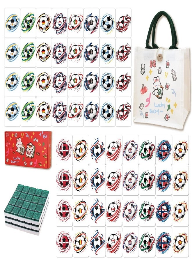 Gueiddi Mahjong Block Set, 65 pcs vita Mahjong Game Set with Handbag, Portable Travel Mahjong Set for Spring Picnic, Party Gift, Seaside Game & Beach Block Games (World Cup 2026) - Image 1