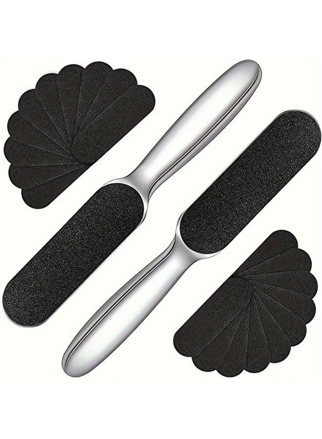 Large Stainless Steel Foot File Double Sided With 10 Pcs Refill Pads For Dead Skin Removal - Image 2