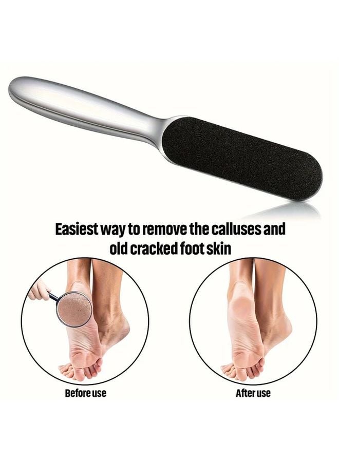 Large Stainless Steel Foot File Double Sided With 10 Pcs Refill Pads For Dead Skin Removal - Image 4