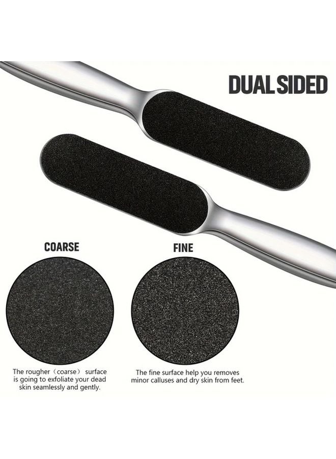 Large Stainless Steel Foot File Double Sided With 10 Pcs Refill Pads For Dead Skin Removal - Image 3