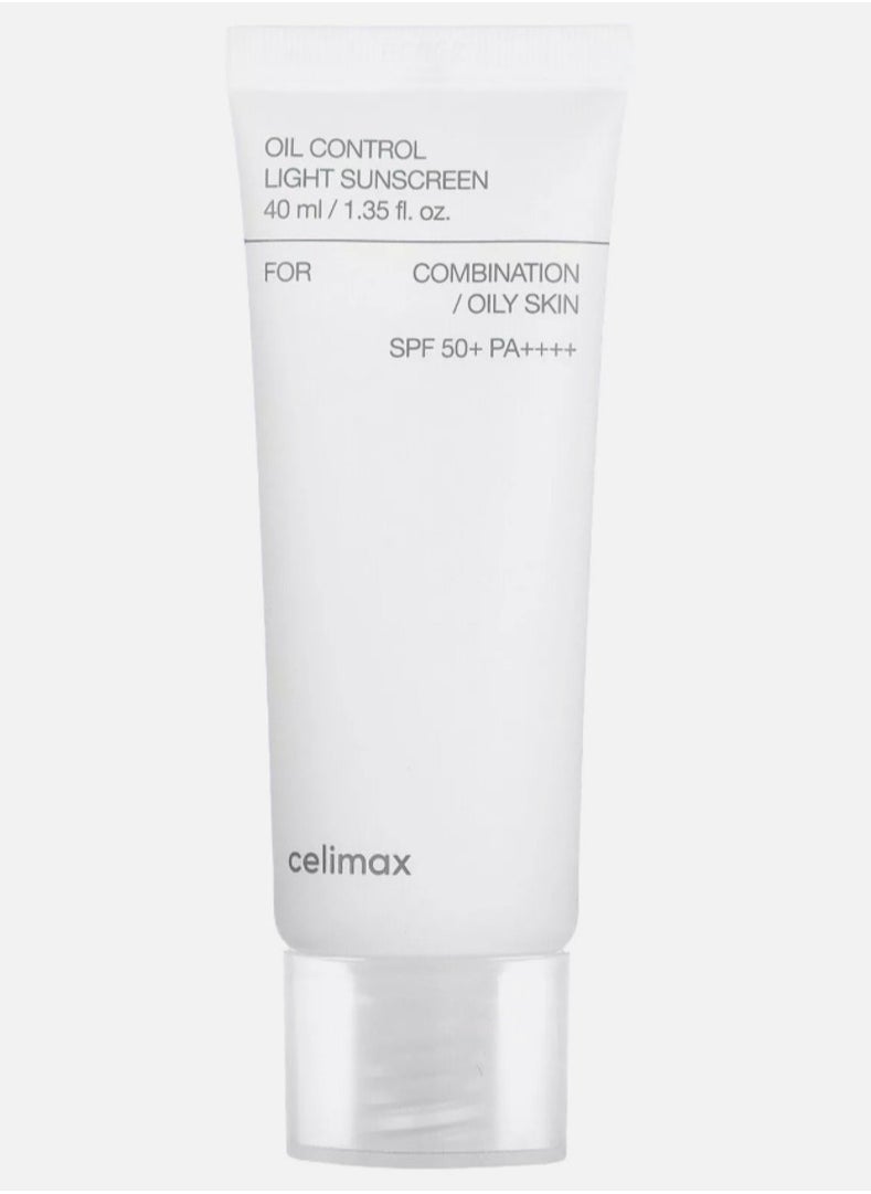 celimax - Celimax, Oil Control Light Sunscreen, SPF 50+ PA++++, 1.35 fl oz 40 ml - Image 1