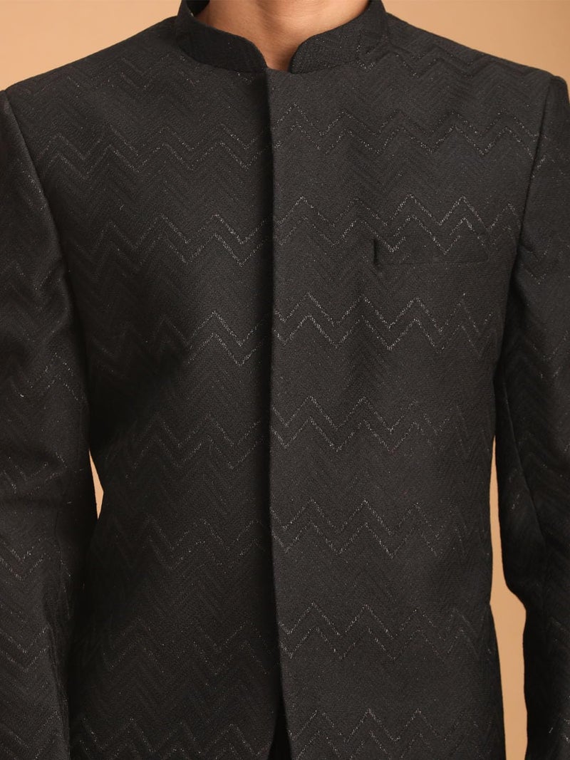 VASTRAMAY Men's Black Silk Blend Jodhpuri | Imported Fabric Jodhpuri For Men - Image 4
