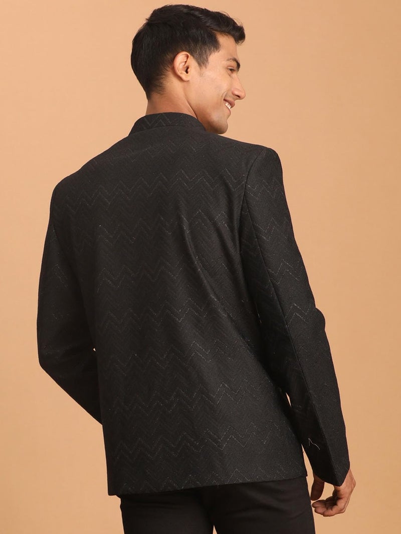 VASTRAMAY Men's Black Silk Blend Jodhpuri | Imported Fabric Jodhpuri For Men - Image 3