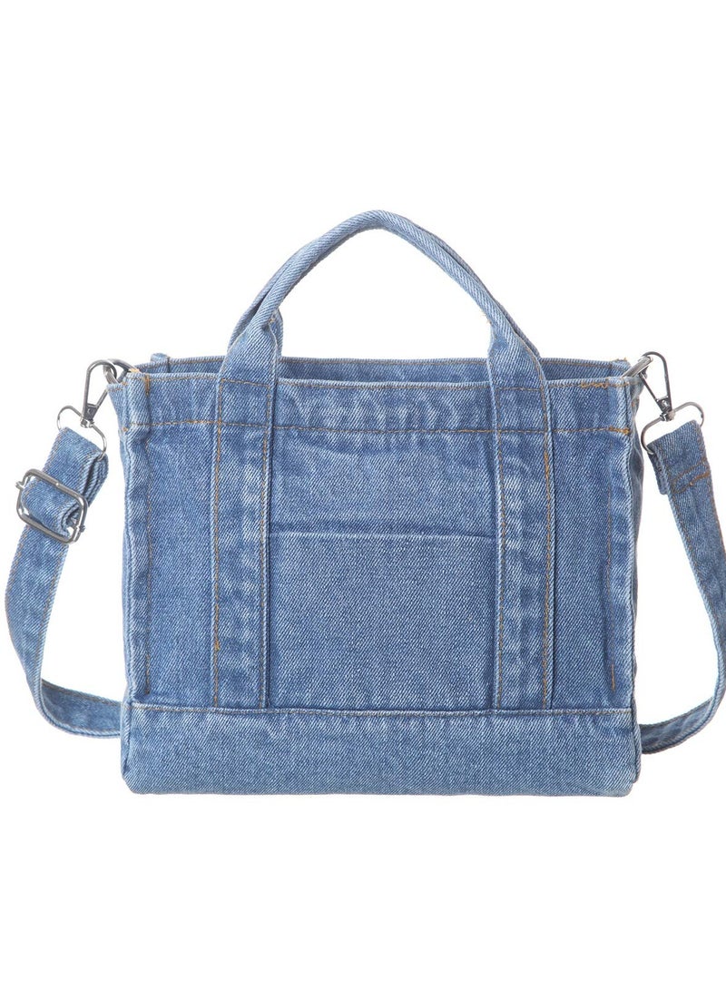 SOLARAE Denim Shoulder Bag, Canvas Tote Bag,Retro Crossbody Bag, Fashion Purses and Handbags, Suitable for Women Girls Gift - Image 1