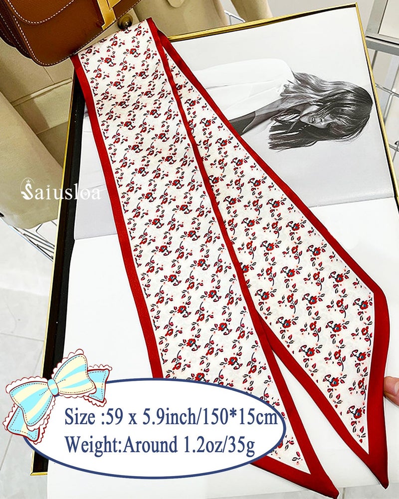 Saiusloa Purse Scarf For Handbags Head Scarves For Women's Hair Bags Scarfs Long Skinny Scarves Fashion Silky For Headbands-A36 - Image 3
