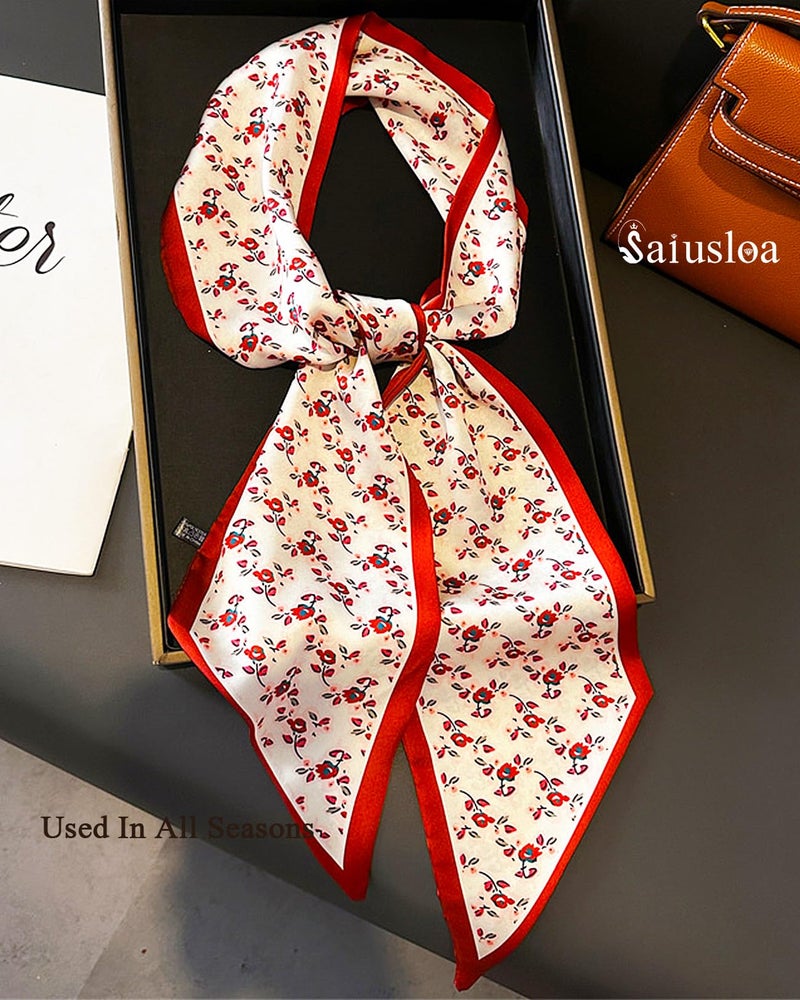 Saiusloa Purse Scarf For Handbags Head Scarves For Women's Hair Bags Scarfs Long Skinny Scarves Fashion Silky For Headbands-A36 - Image 5