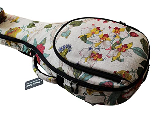 MUSIC FIRST Original Design 0.65" (16mm) Thick Padded Linen American Pastoral Style 5-string Banjo Case, Banjo Gig Bag (Fit for Overall Length 38 inch / 96~97cm Full Size Banjo) - Image 2