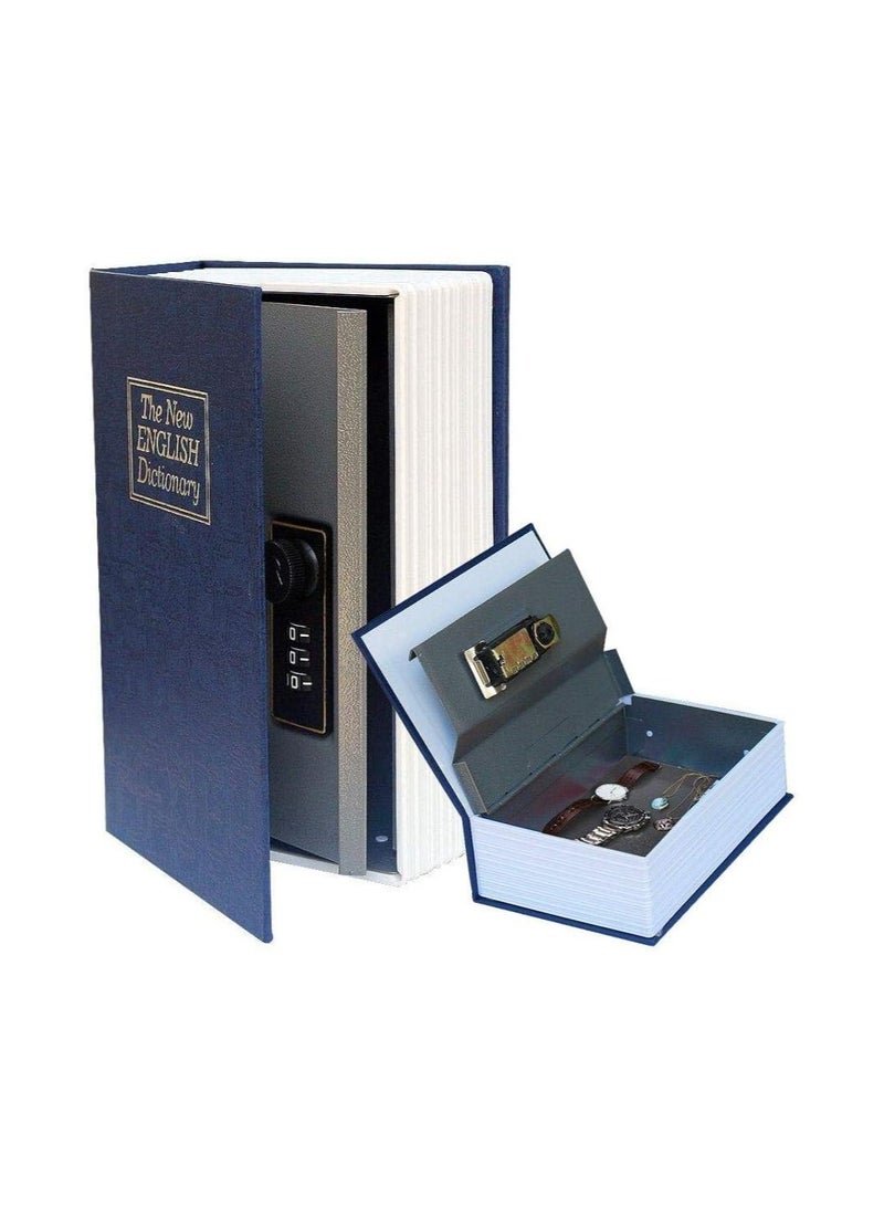 Book Safe, Combination Lock, Book Safe, Secret Hidden Safe, Dictionary Safe, Hidden Storage, 9.5 x 6.2 x 2.2 inches, Blue, Medium - Image 1