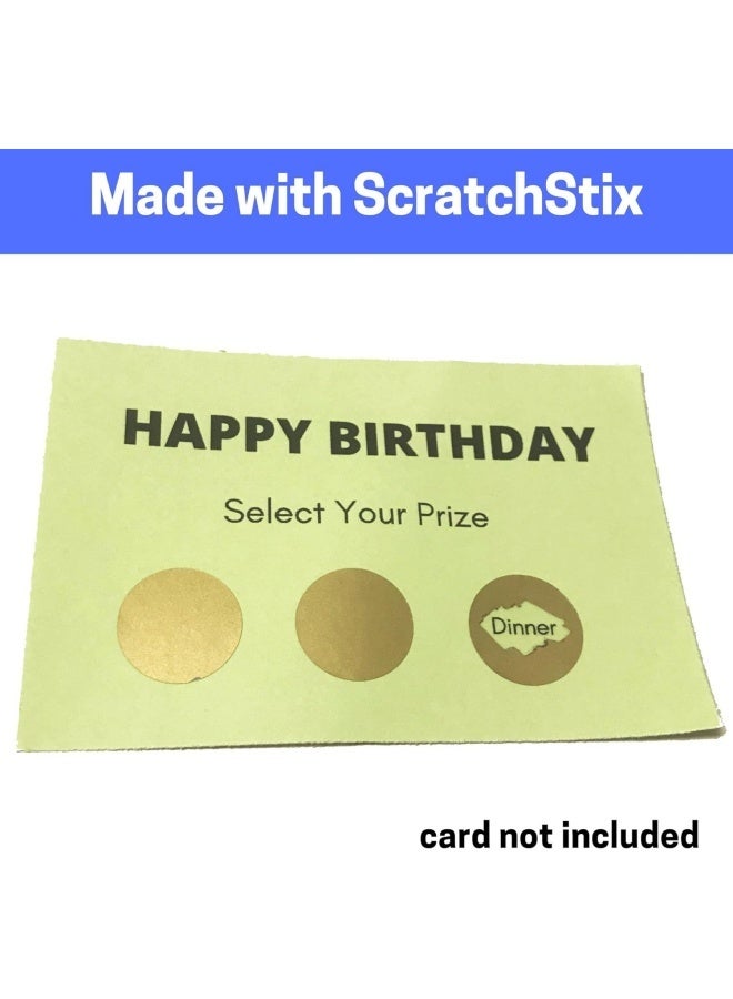 5 قطع من ملصقات قابلة للخدش، ملصقات دائرية ذاتية اللصق مقاس 1 بوصة، بطاقات قابلة للخدش لتذاكر اليانصيب، اصنعها بنفسك، ألعاب بطاقات اليانصيب (ذهبي) (1 بوصة، ذهبي) - Image 5