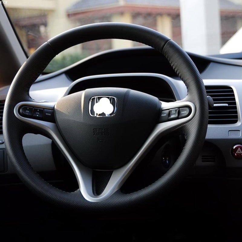 AEETUED Carbon Fiber Style Replacement Steering Wheel Trim Cover Frame for Honda Civic 2006-2011 - Image 4
