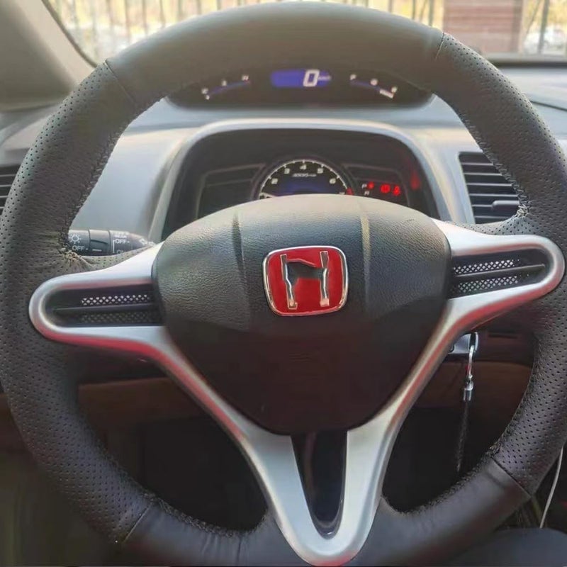AEETUED Carbon Fiber Style Replacement Steering Wheel Trim Cover Frame for Honda Civic 2006-2011 - Image 3