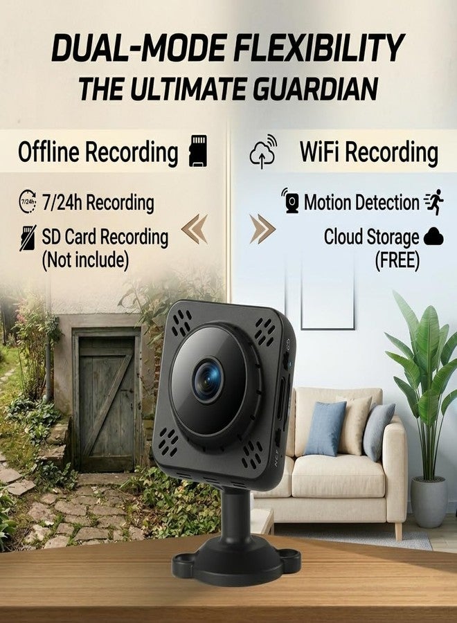 Shibet Hidden Camera, Mini Nanny Cam Wireless with Free Cloud, 2K HD Security Camera WiFi/Offline Recording, Motion Detection & Night Vision for Pet/Baby Monitor with Magnetic Mount - Image 4