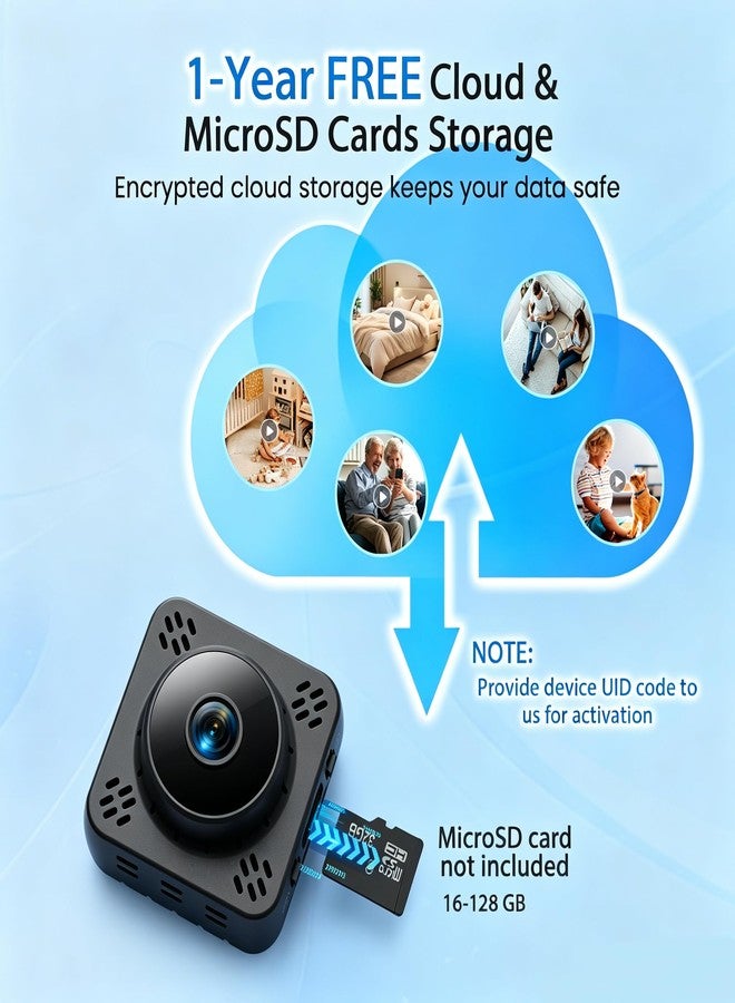 Shibet Hidden Camera, Mini Nanny Cam Wireless with Free Cloud, 2K HD Security Camera WiFi/Offline Recording, Motion Detection & Night Vision for Pet/Baby Monitor with Magnetic Mount - Image 3