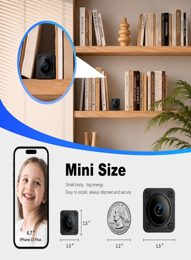 Shibet Hidden Camera, Mini Nanny Cam Wireless with Free Cloud, 2K HD Security Camera WiFi/Offline Recording, Motion Detection & Night Vision for Pet/Baby Monitor with Magnetic Mount - Image 2