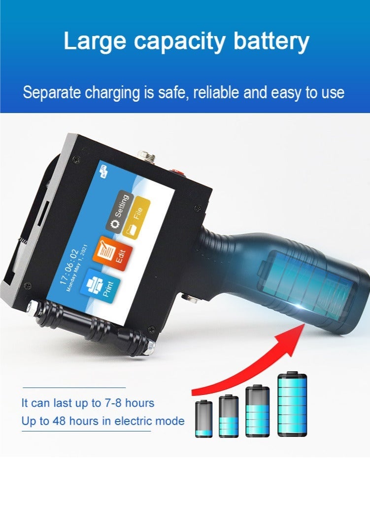 ديمين طابعة نافثة للحبر محمولة عالية الدقة مع شاشة تعمل باللمس LED وخرطوشة حبر سريعة الجفاف - Image 1