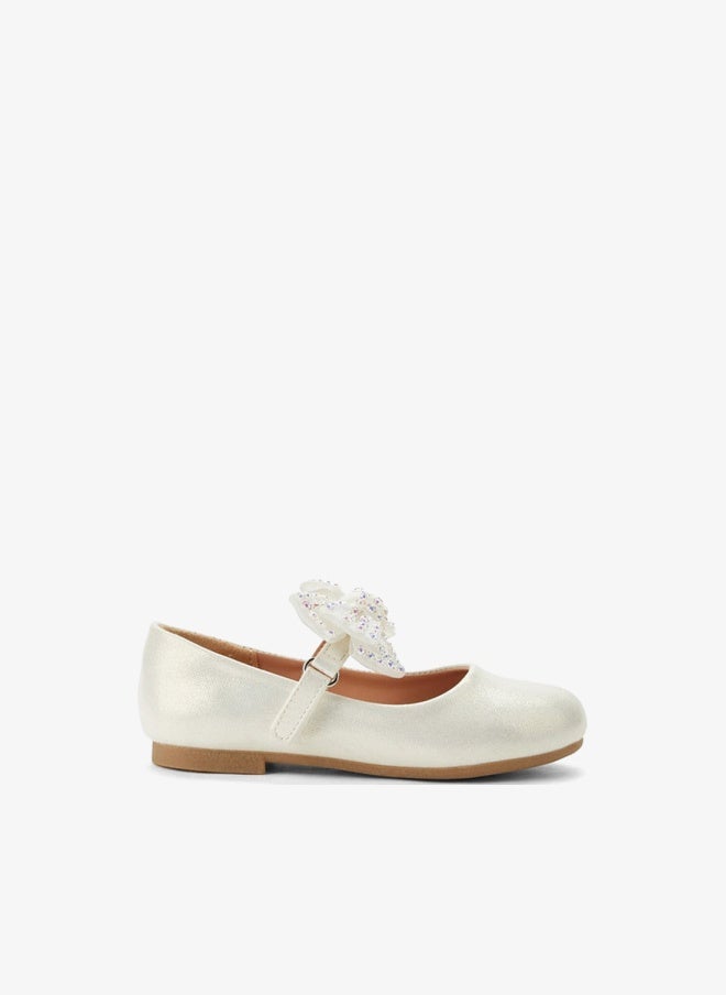 JUNIORS Girls Hook And Loop Ballerina Shoes - Image 1