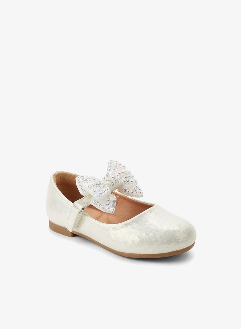 JUNIORS Girls Hook And Loop Ballerina Shoes - Image 3