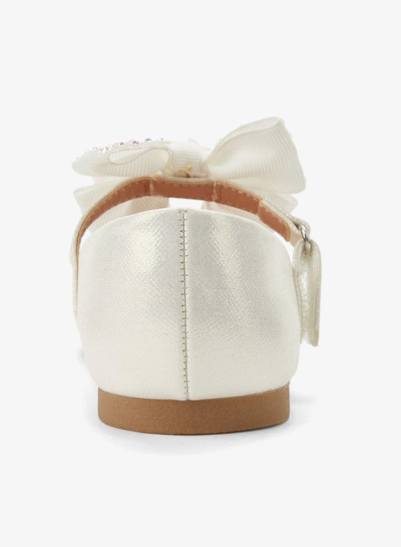 JUNIORS Girls Hook And Loop Ballerina Shoes - Image 4