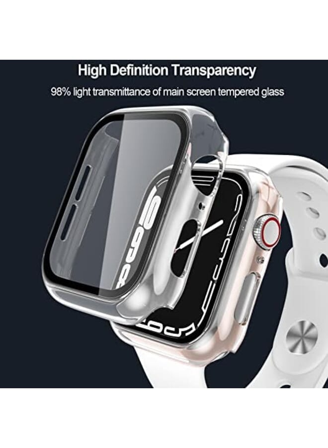 Charlam Compatible With Watch Case 41Mm Series 9 8 7 With Tempered Film Screen Protector Full Protective Hard Pc Bumper Touch Sensitive Hd Screen Cover For Iwatch Accessories 3 Pack Clear 41Mm - Image 2