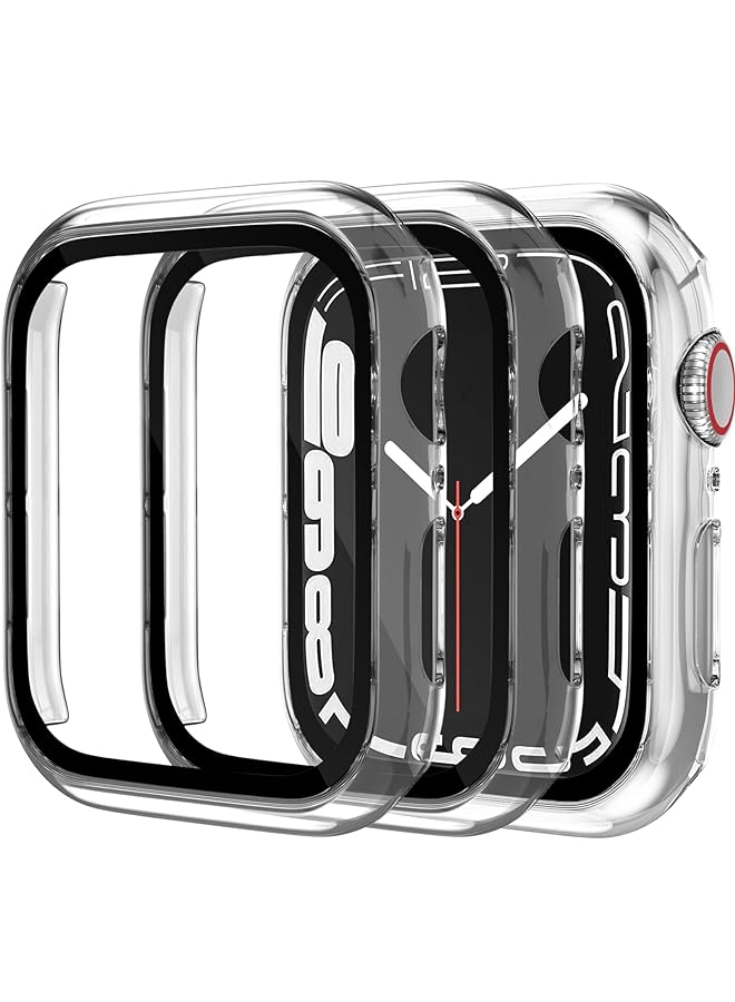 Charlam Compatible With Watch Case 41Mm Series 9 8 7 With Tempered Film Screen Protector Full Protective Hard Pc Bumper Touch Sensitive Hd Screen Cover For Iwatch Accessories 3 Pack Clear 41Mm - Image 1
