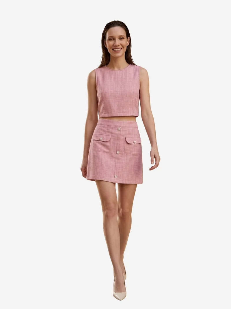 MY FASHION MY FASHION Cotton Vest and Mini Skirt Set