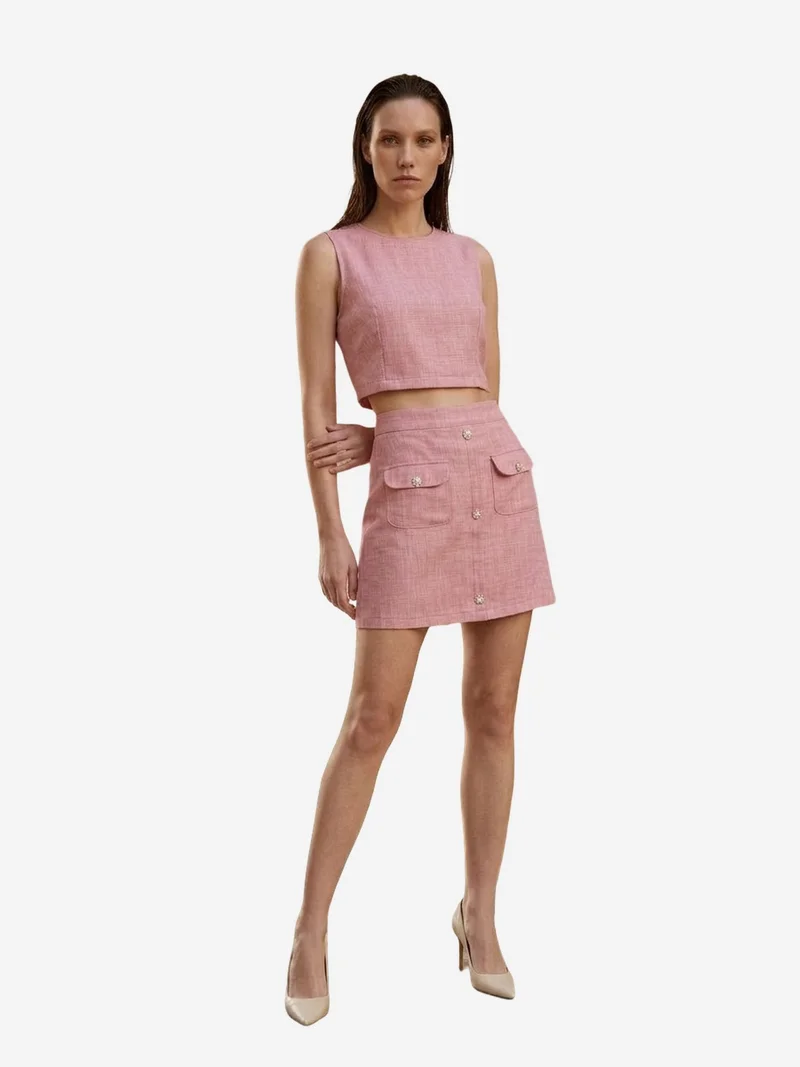 My Fashion Blush Pink MY FASHION Cotton Vest and Mini Skirt Set for Women | Best Price UAE