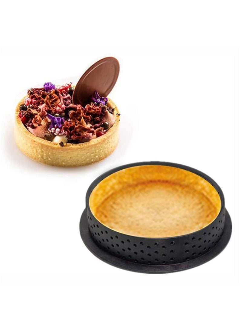 SOLARAE Tart Ring Mold, Cake Baking Tool, Cake Round Cutter for Kitchen Restaurant Baking Muffin Mousse Ring Cake French Dessert (8 Pcs ) - Image 4