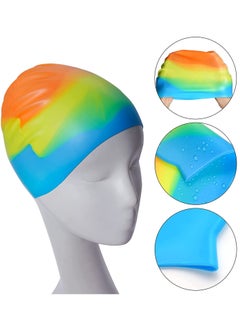 Dolphin Silicone Swimming Cap Waterproof For Kids & Adults - Rainbow  - Image 2