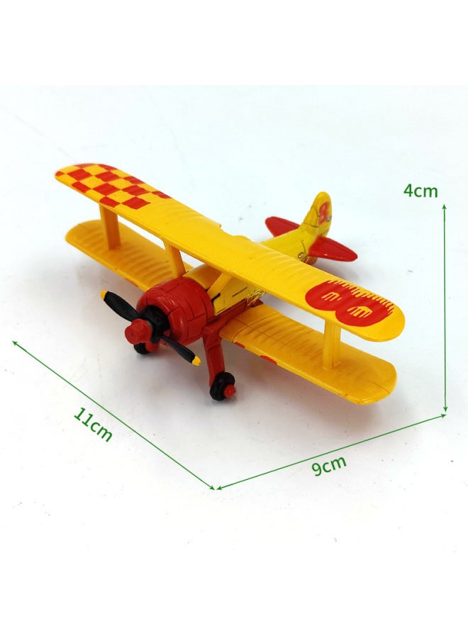 Aircraft Story Alloy Toy No.12 No.3 No.23 Aircraft Children's Model Yellow Gift Collection-Color:Aircraft 8. - Image 1