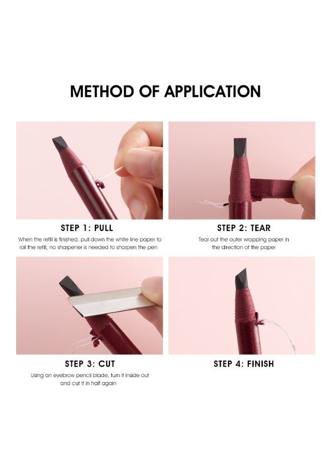 IMAGIC Hard Formula Peelable Eyebrow Pencil – Waterproof, Long Lasting, Natural Brow Definer, Smudge-Proof Makeup Pencil with Peel-Off Sharpening (01) - Image 3