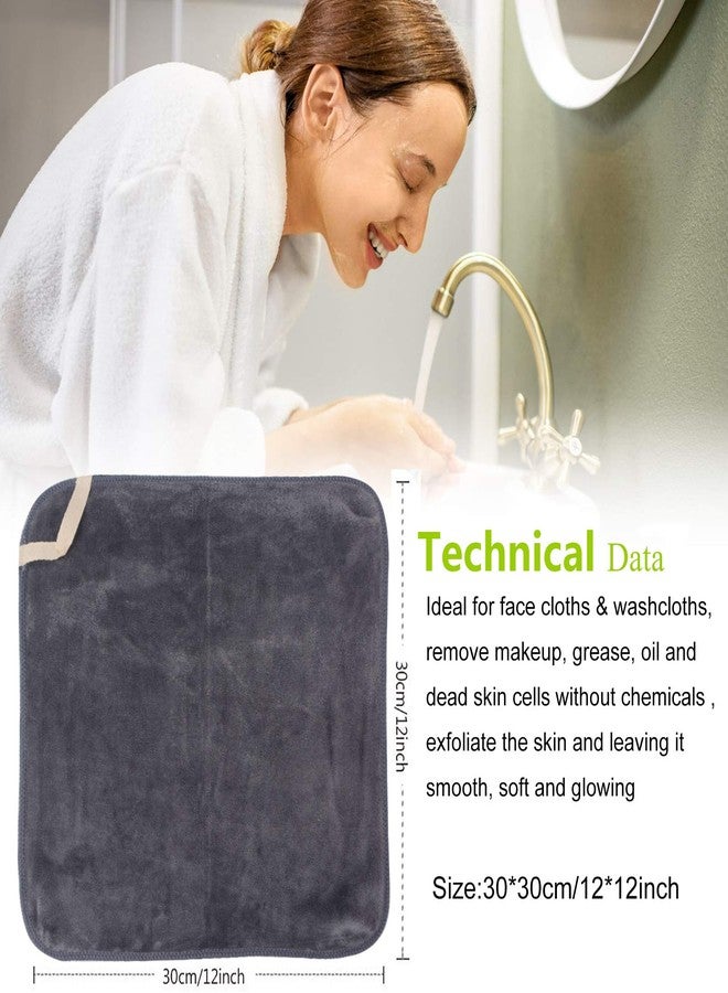 سينلاند مناشف وجه من الألياف الدقيقة المصقولة من سينلاند، سريعة الجفاف، مقاس 12 بوصة × 12 بوصة، ماصة، لإزالة المكياج الناعم. - Image 4