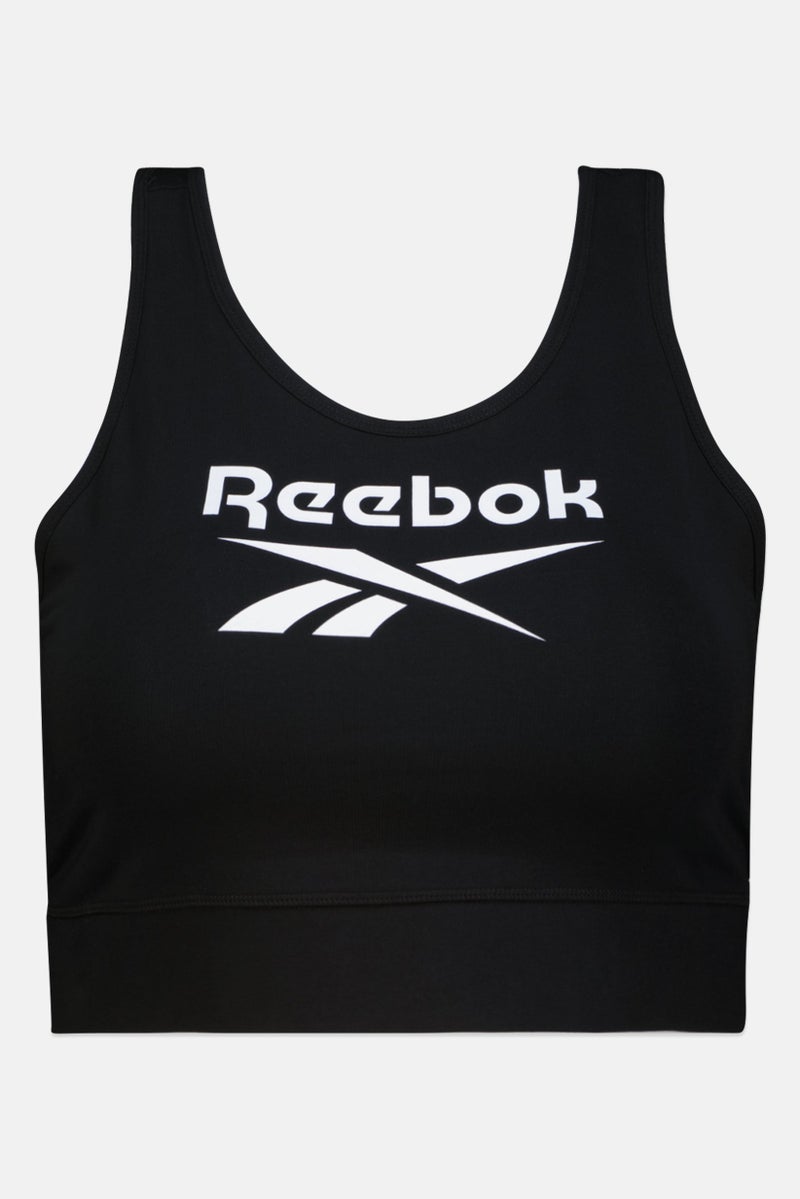 Reebok بلوزة تدريب بلا أكمام للنساء بمقاسات كبيرة، سوداء - Image 2