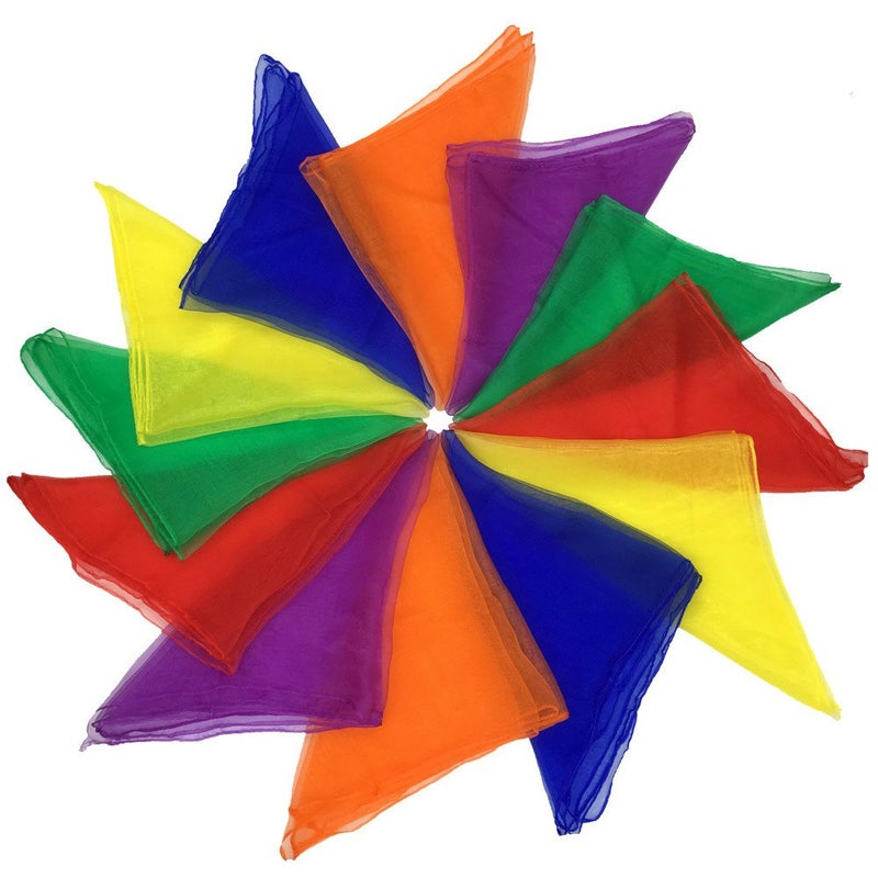 AIVIAI Dance Scarves Music Scarves for Children Movement and Juggling 12pcs - Image 1