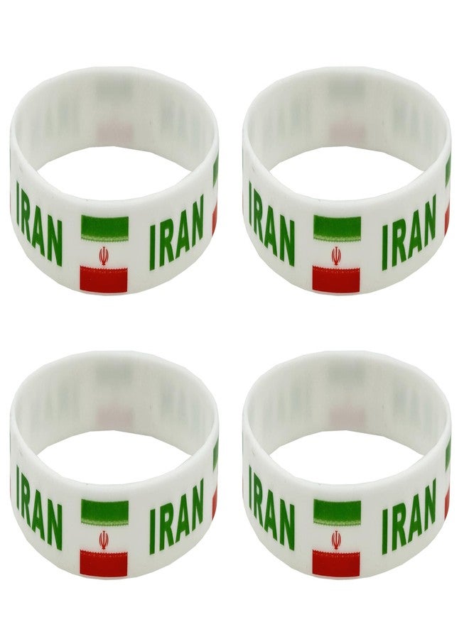 LLBFHH 4 Pcs Iran Iranians Country Flag Rubber Bracelets, National Flag Silicone Bracelet, Rubber Wristbands Patriotic Decorations Gift - Image 1