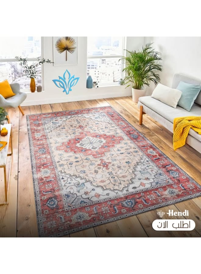 هندي منداله سجادة مطبوعة من القطن الشنيل – تصميمات كلاسيكية، حديثة، وفينتاج – قاعدة قماشية ناعمة، متوفرة بأحجام - Image 2