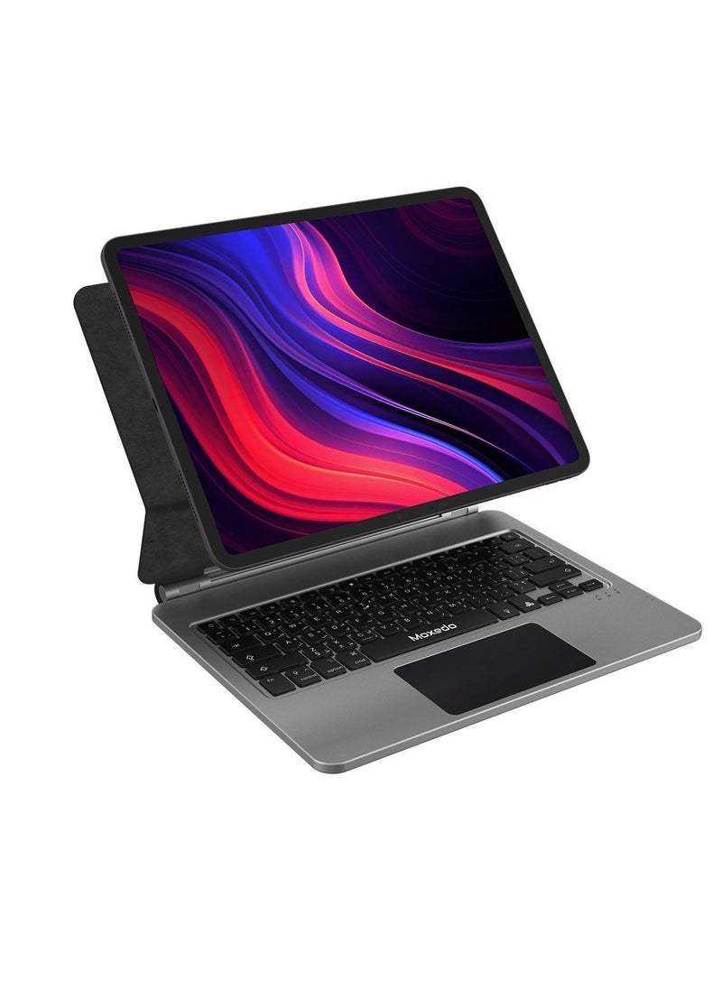 Moxedo - Moxedo Magic Wireless Keyboard with Smart Multi-Touch Trackpad USB-C Charging Port RGB Backlight with Leather Back Case Compatible for iPad 13 Pro 2024 - Image 1