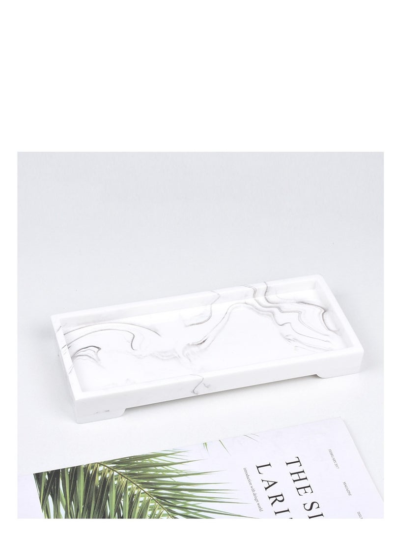 Y&D 4-Piece Soap Dispenser With Tray Set White  - Image 4