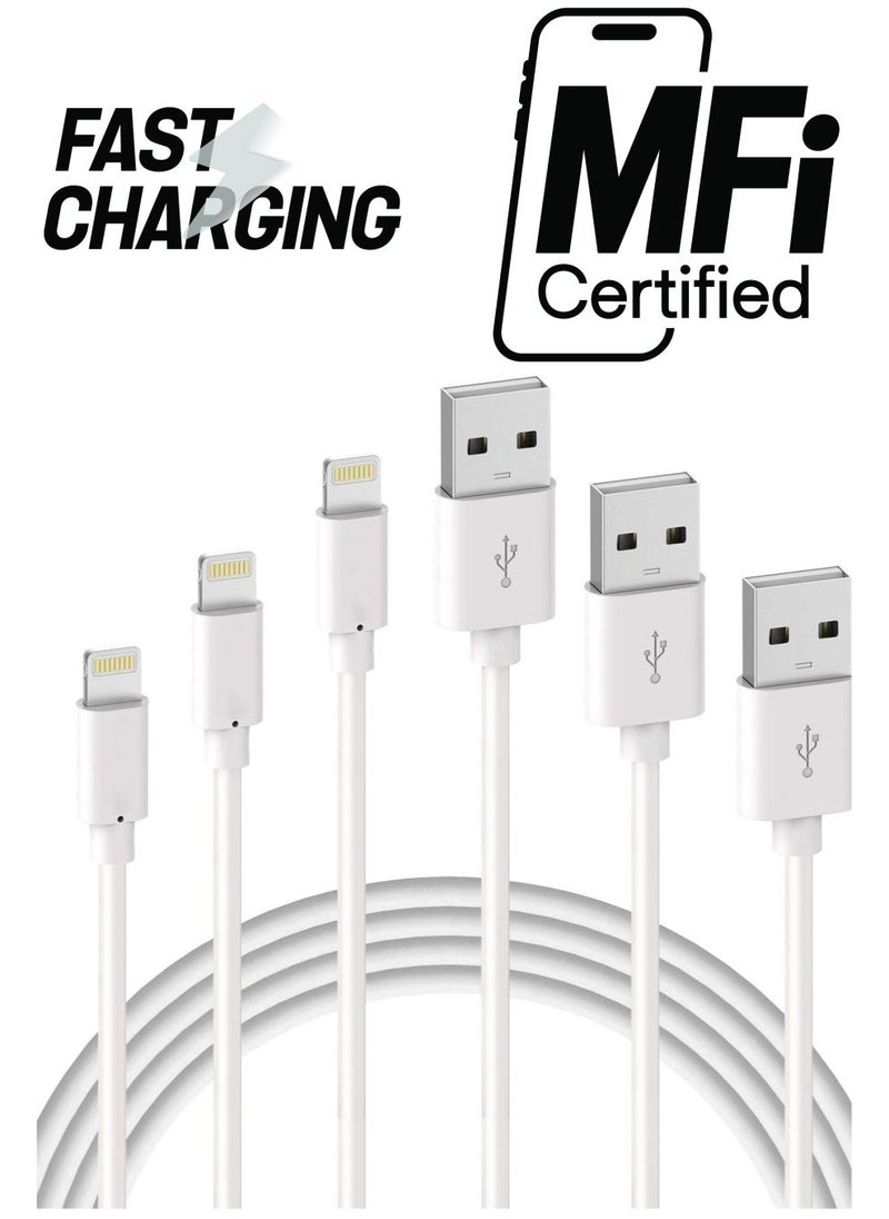 Raxoom iPhone Charger Cable - Apple MFi Certified 3Pack 1M iPhone Charging Cable for iPhone SE 2020 11 Xs Max XR X 8 Plus 7 Plus 6 Plus 5s SE iPad Pro and More - Image 1