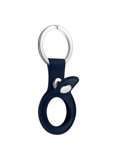Suitable For Apple Airtag Protective Cover For Apple Positioning Anti-loss Device Airtag Leather Hanging Buckle Anti-loss Protective Cover-Color:Dark Blue-Applicable Models:Airtag