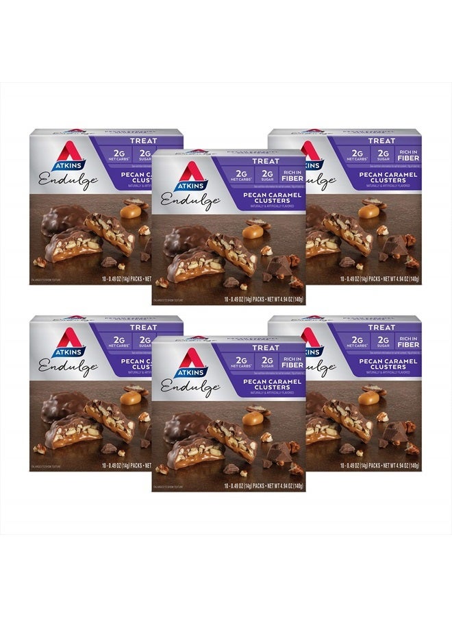Atkins Pecan Caramel Clusters Dessert Favorite High In Fiber Low Carb 2G Sugar 60 Count - Image 1