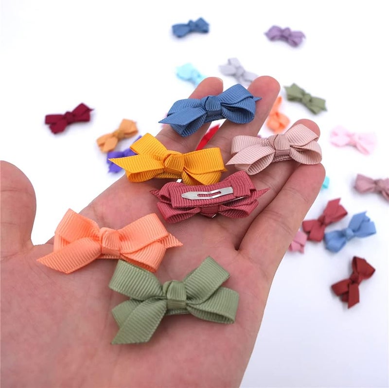 Sugarmelon Boutique Baby Hair Clips Toddler Tiny Hair Bow Snap Clips Infant Baby Girls Kids Hairbow (16 Colors) - Image 2