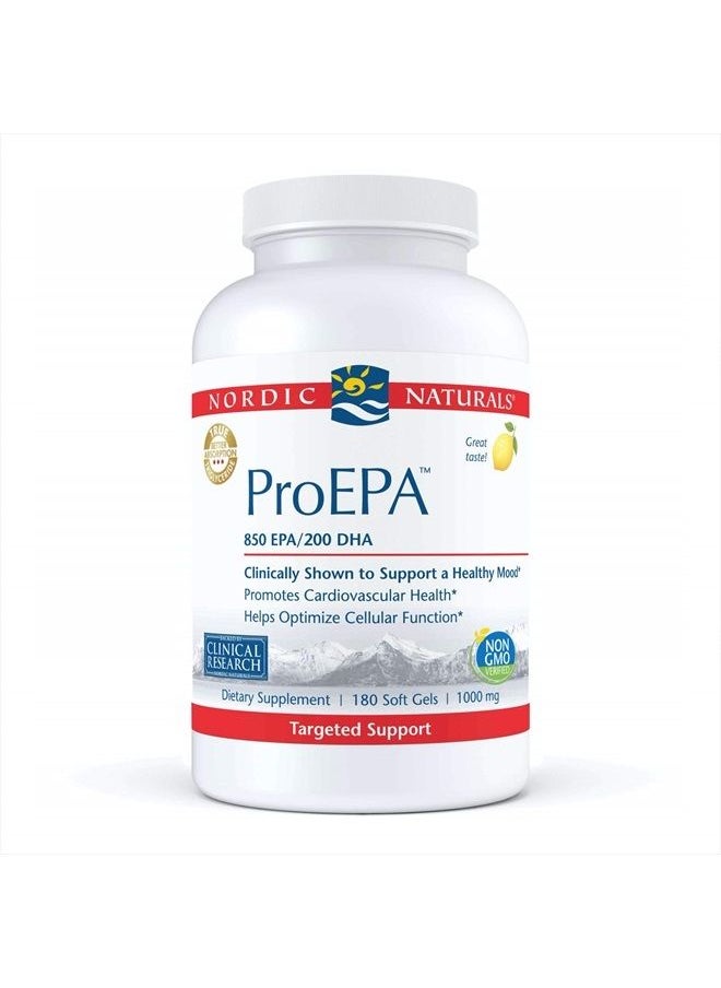 NORDIC NATURALS - ProEPA, Lemon - 180 Soft Gels - 1210 mg Omega-3 - High-Intensity EPA Formula for Healthy Mood, Heart Health & Cellular Function - Non-GMO - 90 Servings - Image 1