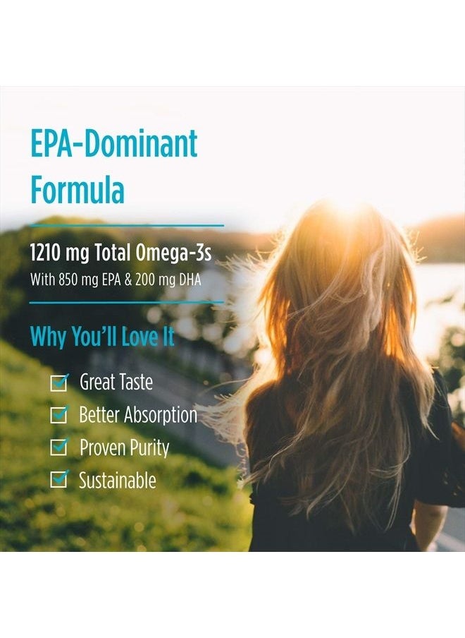 NORDIC NATURALS - ProEPA, Lemon - 180 Soft Gels - 1210 mg Omega-3 - High-Intensity EPA Formula for Healthy Mood, Heart Health & Cellular Function - Non-GMO - 90 Servings - Image 1