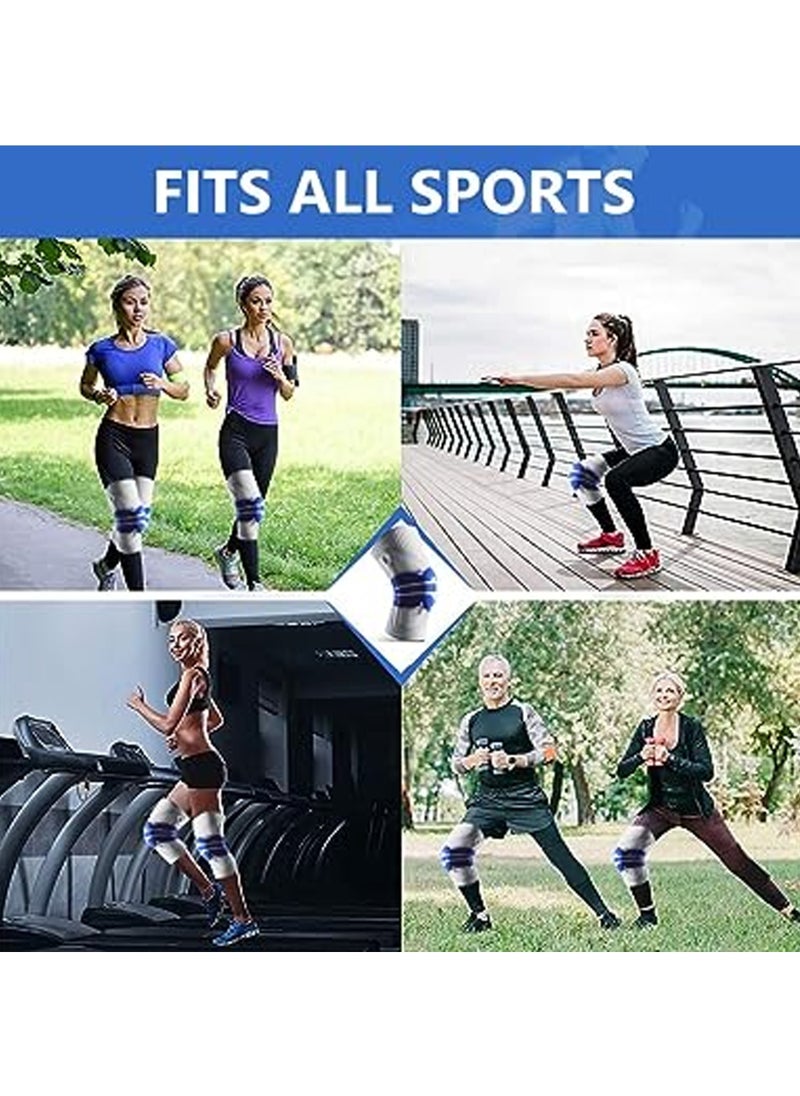 Rock Pow Silicone Shock Absorption Sports Knee Pads Breathable Knee Braces for Fitness Running Basketball Widely Applicable Knee Support Relieve Knee Pressure Knee Strap Enhance Knee Stability  - Image 2