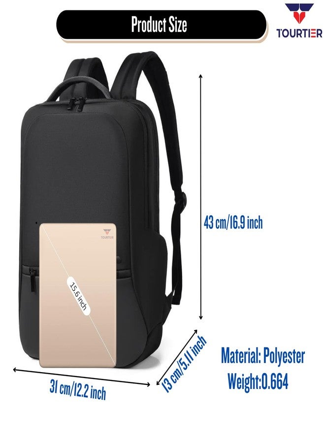 TOURTIER Multifunctional Laptop Bag, Casual Men's Backpack for Business, Travel, School, College, Computer (DESIGN-1, BLACK) - Image 2