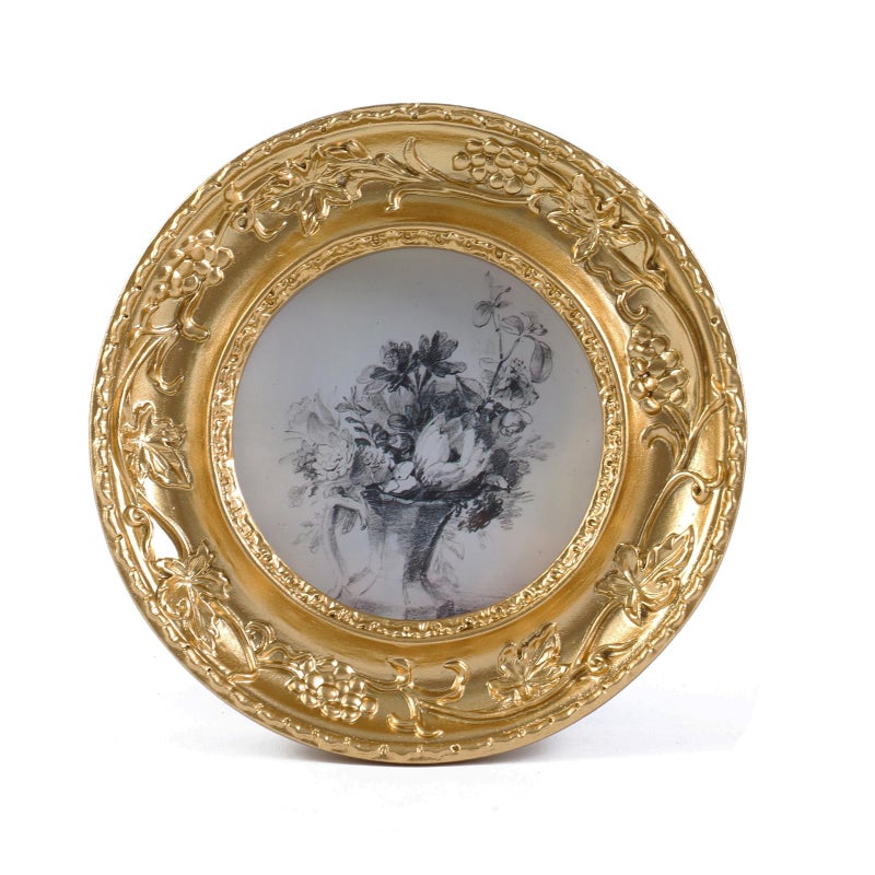 Sikoo 3X3 Small Vintage Picture Frames Antique Gold Round Picture Frame Tabletop And Wall Mount Display Vintage Wall Decor Retro Home Decor - Image 1