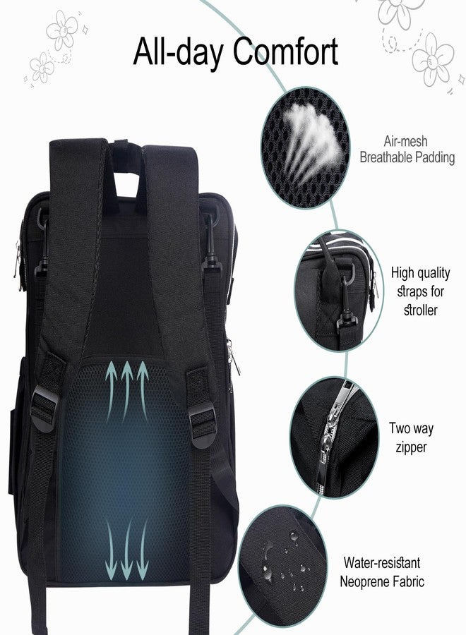 COTTONBEBE Diaper Bag with Changing Pad, Large Baby Bags Backpack with Stroller Straps & Insulated Pockets, Multifunction Waterproof Travel Diapers Back pack for Women & Man, Black - Image 3